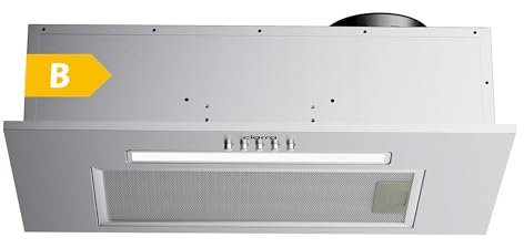 CIARRA Cappa aspirante da incasso, 52 cm, cappa aspirante da incasso, 300 m³/h, cappa aspirante efficiente, compatibile con CBCF005, filtro ai carboni attivi, acciaio inossidabile, argento