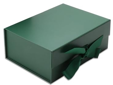 1 Pack Gift Box, Premium Gift Boxes for Presents with Lids, Paper Present Box with Magnetic Closure, Sturdy Proposal Boxes for Jewelry Gifts, Wedding Christmas Birthday Gifts Packaging (Dark green)