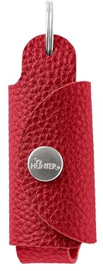 Hunter Distributore di Sacchetti per Escrementi Sofia, Porta Sacchetti Vegano in Ecopelle Effetto Nappa Bovina, con Anello Portachiavi per Il Fissaggio, Chiusura a Bottone Automatico, Colore: Rosso
