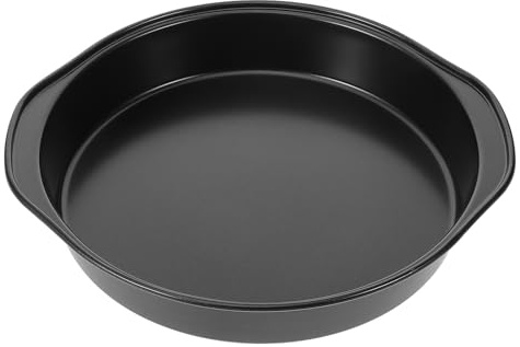POPETPOP Teglia per Pizza Antiaderente 20 CM in Acciaio al Carbonio con Doppie Orecchie Antiscivolo Teglia da Forno Versatile per Pizza Torte e Pancake per Uso Quotidiano in Cucina
