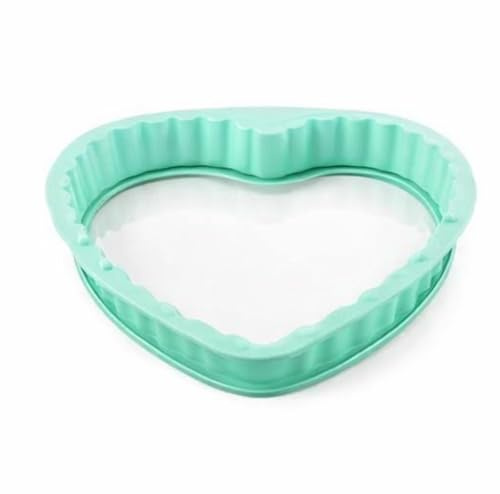 kaiser24 Valentinstag Herz Kuchenform 20 cm – Silikon Backform mit Glasboden, Servierplatte, Antihaft, Mikrowelle & Ofen