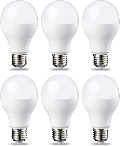 Amazon Basics Confezione da 6 lampadine a LED, con attacco Edison E27, piccole, da 13 W (equivalenti a 100 W), luce bianca fredda, non dimmerabili