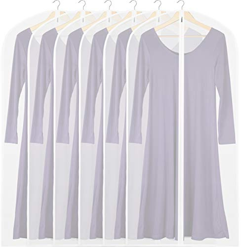 Simple Houseware 50-Inch Clear Garment Bags with Zipper, 6 Pack