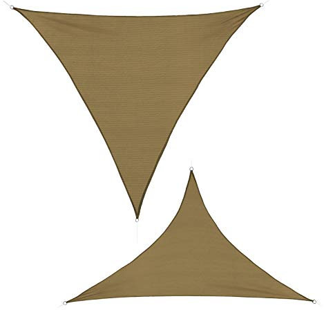BB Sport Sonnensegel 2.5m x 2.5m x 3.5m Cappuccino Dreieck Sonnenschutz Windschutz UV Schutz Garten Terasse Balkon