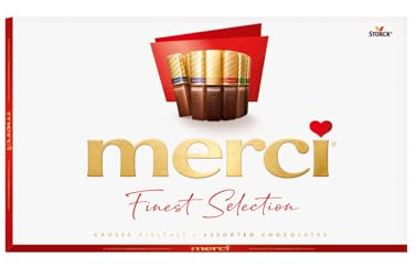 merci Finest Selection Große Vielfalt – 1 x 400 g – Erlesene Schokoladen-Spezialitäten – Gefüllte und nicht gefüllte Pralinen
