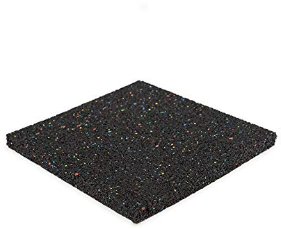 Lot de 80 tapis pour terrasse - 200 x 200 x 10 mm - En caoutchouc épais - Plaque de soubassement en granulés de caoutchouc - Tapis de protection de construction en caoutchouc