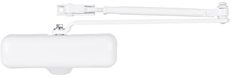 BRINKS Commercial - Heavy Duty Residential Door Closer, White Finish - Size 3 with a 155-Degree Opening Range and Adjustable Closing Speed