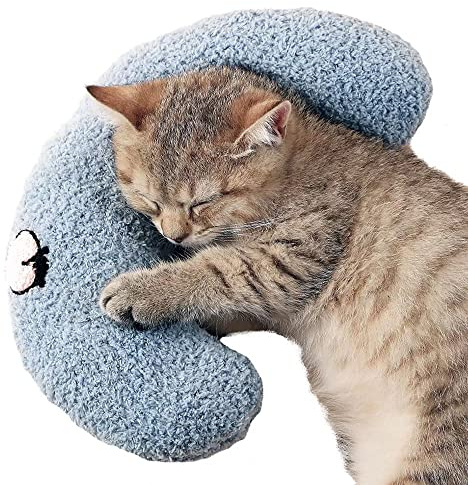 Les Arbres Fair Little Pillow for Cats, Ultra Soft Fluffy Pet Calming Toy Half Donut Cuddler for Joint Relief Sleeping Improve Machine Washable