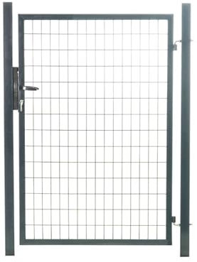 EASY CLOTURE Portillon grillagé en Acier galvanisé Maille 100 x 50 L 1m x H 1m20 Gris Anthracite - Porte de Jardin - Clôture de Jardin avec Serrure et poignée