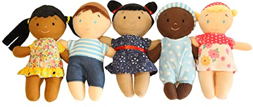 Making Believe Diversity Buddies - Multicultural Plush Dolls Set, Diversity Toys for Kids - Daycare & Home, 8 - 5 Pcs
