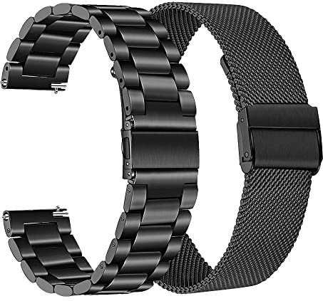 Metallarmband Kompatibel für Kospet Tank M1/Tank M1 Pro, Edelstahlarmband für Kospet GTO für Herren Smartwatch Zubehör (Schwarz+Schwarz)