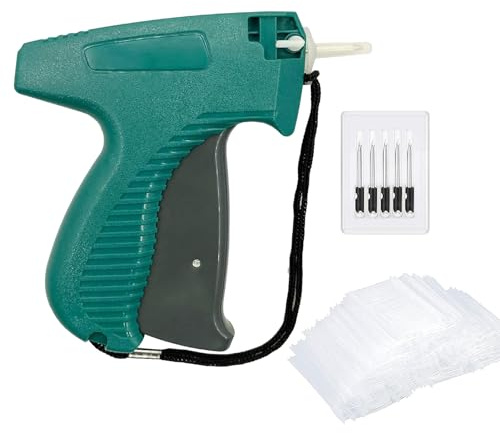 DSOPV Pistola per etichettatura, pistola etichettatrice per abbigliamento, etichettatrice portatile per vestiti, con 1000 chiusure a spillo da 2,5 cm e 5 perni per pistola per etichette
