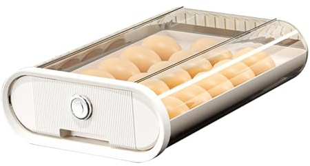 Otufan Contenedor De Huevos, Caja De Almacenamiento De Bandeja De Huevos De Plástico Tipo Cajón para Refrigerador, Nevera, Cocina, Hogar(a)
