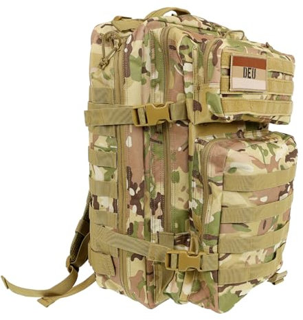OpTacs Militär taktischer Rucksack 45l Backpack Crossfit Wanderrucksack Bundeswehr mit Molle System Ausrüstung für Trekking Camping Travel wasserdicht (Multicam)