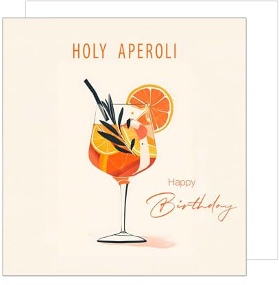 Edition Seidel Premium quadratische Geburtstagskarte mit Umschlag. Glückwunschkarte Happy Birthday Billet Karte für Mann Frau Freundin Freunde Holy Aperoli (GQ284 SW024)