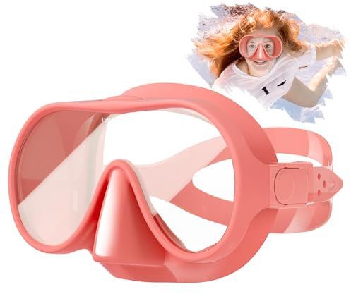 Tyuodna Schnorchelset Erwachsene,Taucherbrille mit Schnorchel,übergroßen Linse 180° Weitwinkel Anti-Fog Snorkeling Set,Macaron-Farben Taucherbrillen für Schnorcheln,Tauchen (Rosa)