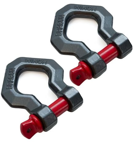 Dragon Winch Grillete 4.75T / 4750 kg - Pack de 2 Grilletes de Acero 3/4 | Grilletes de Uso Universal para Cabrestantes y Más | Alta Resistencia y Calidad