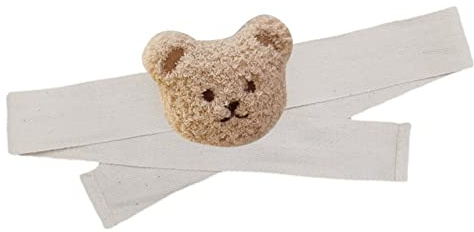 CORTINA CON CABEZA DE OSO BORDADA FELPA BORDADA PARA DECORACIÓN HABITACIÓN INFANTIL (Oso de color de té con leche)
