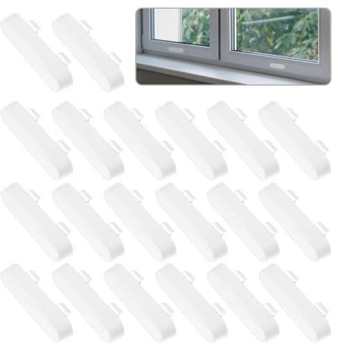 20 Stück Fensterbankabdeckungen, Entwässerungslochabdeckungen, Fensterlüftungsabdeckungen, Ersatz-Entwässerungskappen, Fensterbankabdeckungen, UPVC-Fensterbankabdeckungen für UPVC-Fenster (weiß)