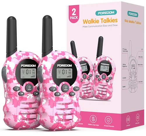 FOREDOM Talkie Walkie Enfants, Talkie-Walkie Longue Portée pour Garçons & Filles de 3-12 Ans, Cadeaux Aventure Plein Air, Lot de 2