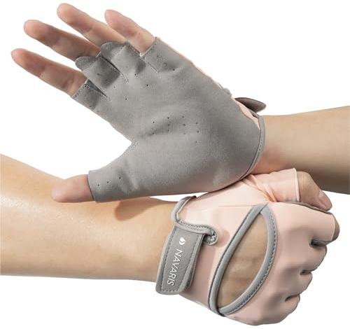 Navaris Gants de Musculation Femme - Gant pour Le Sport - Gymnastique Fitness - Manique de Protection pour Fille - Paire de Maniques Confortables - Rose - Taille S