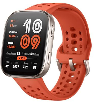 AMAZFIT Bip 6 Smartwatch 46mm, Batterie 14 Jours, AMOLED 1,97, GPS avec Cartes, IA, Appels Bluetooth, Suivi Santé et Sommeil, 140+ Modes Sportifs, Étanchéité 5ATM,Rouge