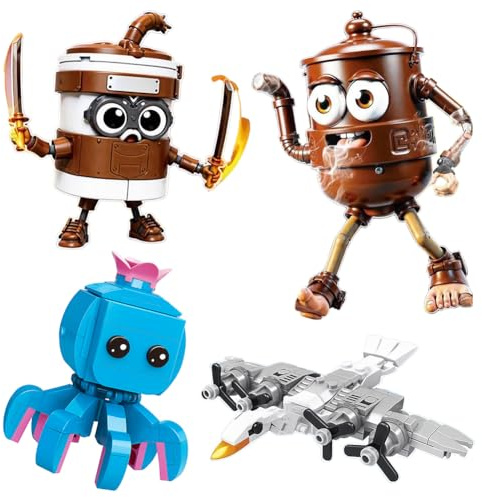 Kouipoie Bloques de construcción italiana para niños y adultos, bloques de construcción de tiburones Tralalero rojo cerebro, divertido material para coleccionar, juguetes creativos, set de regalo de
