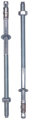 SKIR'CO (6 Stück) Verzinkte Keilanker M8 x 180 mm, Metalldübel, Ankerbolzen, Mauerwerk und Beton Spreizbolzen
