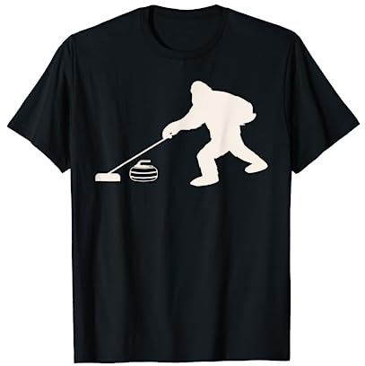 Funny Bigfoot Sasquatch Curling T-Shirt - Cute Winter Gift