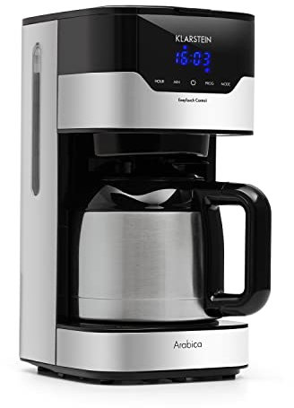 Klarstein 1.2L Petite Cafetière Electrique 800W - Acier Inoxydable Espresso & Café Filtre Machine - Barista Qualité pour Café Chaud et Glacé