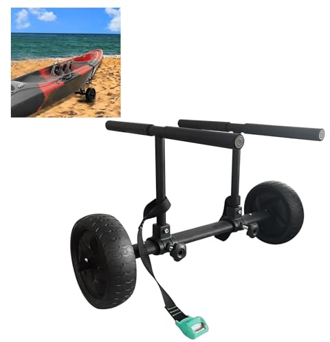 HUIMENG Kayak Cart Trolley Kayak Cart Dolly Foldable for Carring Kayaks Canoes Boat Trolley Silver+Black+Orange