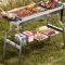 GLJAN Barbacoa de carbón de leña de Acero Inoxidable portátil Plegable Barbacoa Kits de Herramientas for cocinar al Aire Libre Camping Senderismo picnics Backpacking o Cualquier Evento al Aire Libre