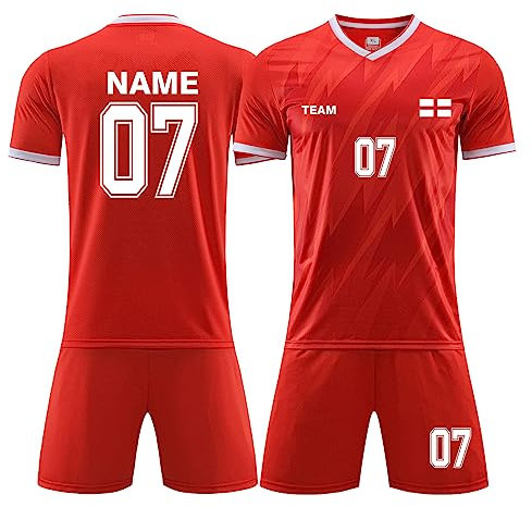 LAIFU Personalisierte Fussball Trikot Kinder Jungen Trikot mit Namen Fußball Trikot Kinder mit Namen