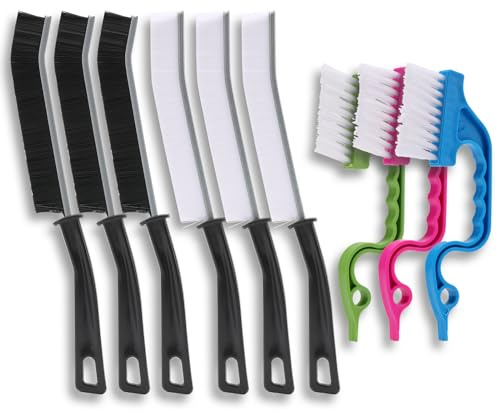 9 Pcs Crevice Cleaning Brush, Bathroom Gap Brush, Hand-held Groove Gap Cleaning Tools, Multifunctional Crevice Gap Small Cleaning Brush Tool, Shutter Door Window Track Kitchen Cleaning Brushes Kit