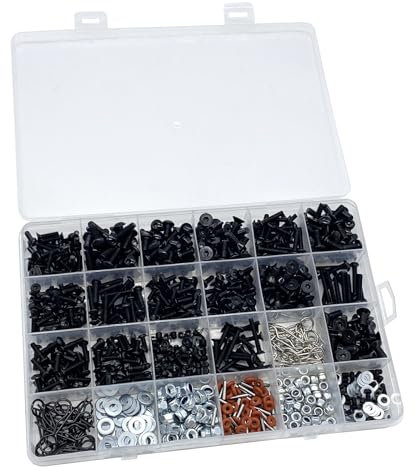 RC Screw Kit 1000pcs RC Car Screws, RC Parts Kit for Traxxas Axial Arrma Redcat RC4WD HSP HPI SCX10 Losi 1/8 1/10 1/12 1/16 Scale RC Cars Trucks Crawler Buggy Accessories