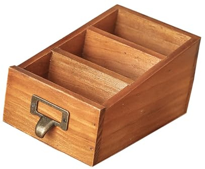 F Fityle Holz-Desktop-Organizer, Fernbedienungs-Halter, Schlüssel, Stifte, Behälter, Bürobedarf, Make-up-Pinselhalter für Zuhause und Büro
