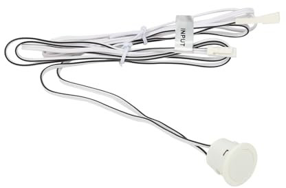 Interrupteur LED variateur tactile à encastrer 12 V 24 V 4 A avec câble DC Jack 5,5 x 2,1 mm, contrôle de réglage de l'éclairage avec fonction de mémoire (blanc)