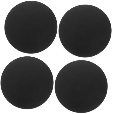 STOBOK Door Handle Wall Protector Bumper Pads 5cm Round Black Silicone Adhesive Door Stops for Wall Impact Buffer Quiet Anti-Damage Pads Set of 4 for Home and Office Use