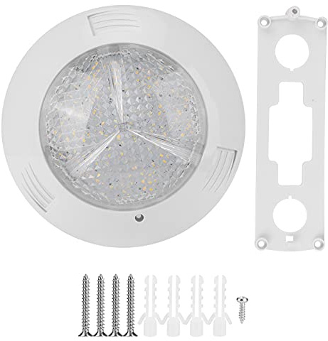 Luqeeg Luz de Piscina 160LED, Luz Cálida de 18W, Lámpara de Paisaje Impermeable IP68 AC12V, Lámpara de Piscina Subacuática para Fuentes de Jardines, Vida útil LED de 50000h, con