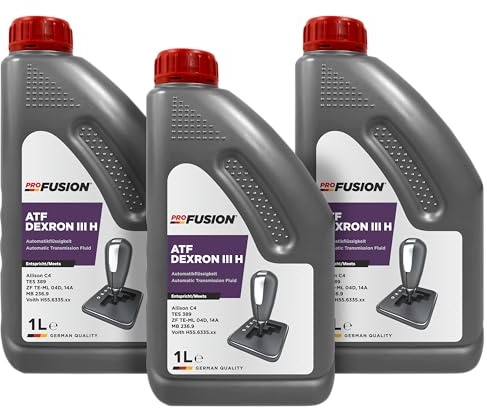 ProFusion Aceite ATF Dexron III H – Lubricante para Transmisiones Automáticas y Dirección Asistida – Dexron 3 con PAO – Pack de 3 x 1L = 3L
