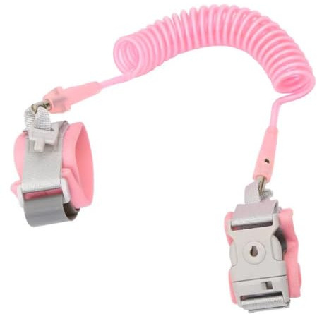 Eidyer Anti Lost Safety Wrist Link Belt, Children Harness Belt Safety Adjustable 1.5M 360 Degree Rotating Wrist Strap, Baby Toddler Reins Safety Strap Leash Walking Hand Belt (1.5M Pink)