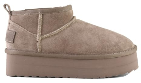 Colors of California Platform Sheepskin Suede Boot Color Bla, Size 36 EU BLA 36, Tau, 37 EU