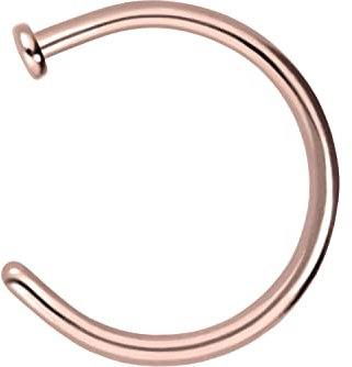 PIERCINGLINE Titan Nasenring offen PLATTE Piercing Lippe Augenbraue Nase Ohr Roségoldfarben 0,8 x 6 mm