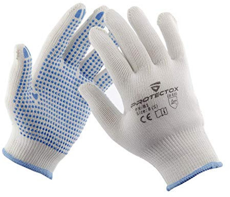 Schlauchland 20 Paar Arbeitshandschuhe Gr. 7 (XS) mit Noppen Grip Baumwolle *** Große AUSWAHL Packungsgrößen 1,5,10,20,50,100 Paar/Größen 7,8,9,10,11 (XS-XL)