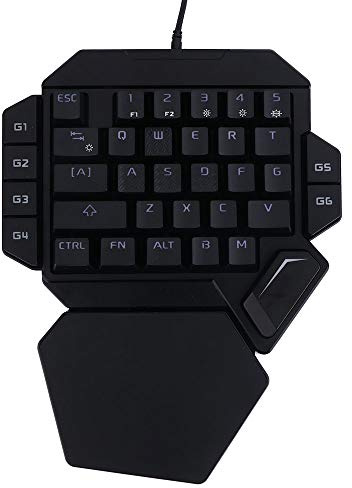 KiiBoom K50 Tastiera meccanica da gioco con una mano, 39 tasti PUBG Keycap versione USB cablata meccanica Sensazione Arcobaleno retroilluminato mezza tastiera