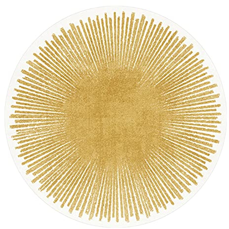 DRSFF Nordic Gelb rund Große Fläche Teppiche Waschbare Teppich 80 cm 100 cm 120 cm 140 cm 160cm 180 cm 200 cm Wohnzimmer Schlafzimmer Bodenmatten (Size : Durchmesser 120cm)