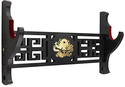 Ekkhysis Support Mural Katana Loong V elours Katana Rembourré，Support Sabre, Crochets Ajustables pour Tanto Rapier Light Saber Samurai Sword Cosplay Blade Tanjirou Demon Slayer Weapon Rack