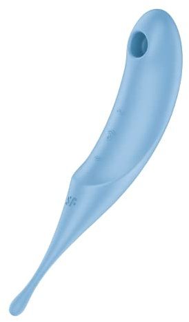 Satisfyer Twirling Pro Druckwellen-Vibrator | Klitoris Auflege-Vibrator für Frauen | Körperfreundliches Silikon | 11 Druckwellen- & 12 Vibrationsprogramme | Leise & Stark in Blau