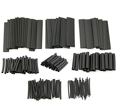 Kabelführungshülse 127 stücke Wärmeschrumpfhülle Tube Sortiment Kit Elektrische Anschluss Elektrische Draht Wrap Kabel wasserdichte Schrumpfung schwarz Kabelschläuche (Color : 127 Pcs)