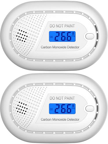Aroha Safety Pro Kohlenmonoxid Melder - 10 Jahre Batterie - CO Melder, CO Gaswarner, CO Warner, Kohlenmonoxid Messgerät, CO Sensor - 2 Set